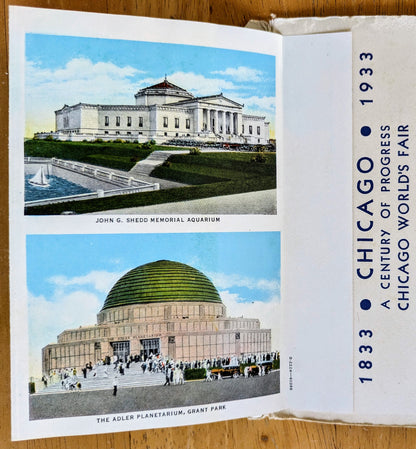 1933 Chicago World's Fair Century of Progress Souvenir Booklet - Unposted/Blank - Vintage Chicago World's Fair Postcard Photo Folder