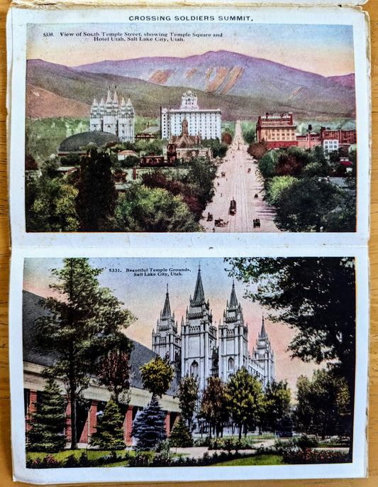 1915 Postmarked Over Soldiers Summit Denver & Rio Grande R.R. Souvenir Booklet - Vintage Denver and Rio Grande Railroad Postcard Folder