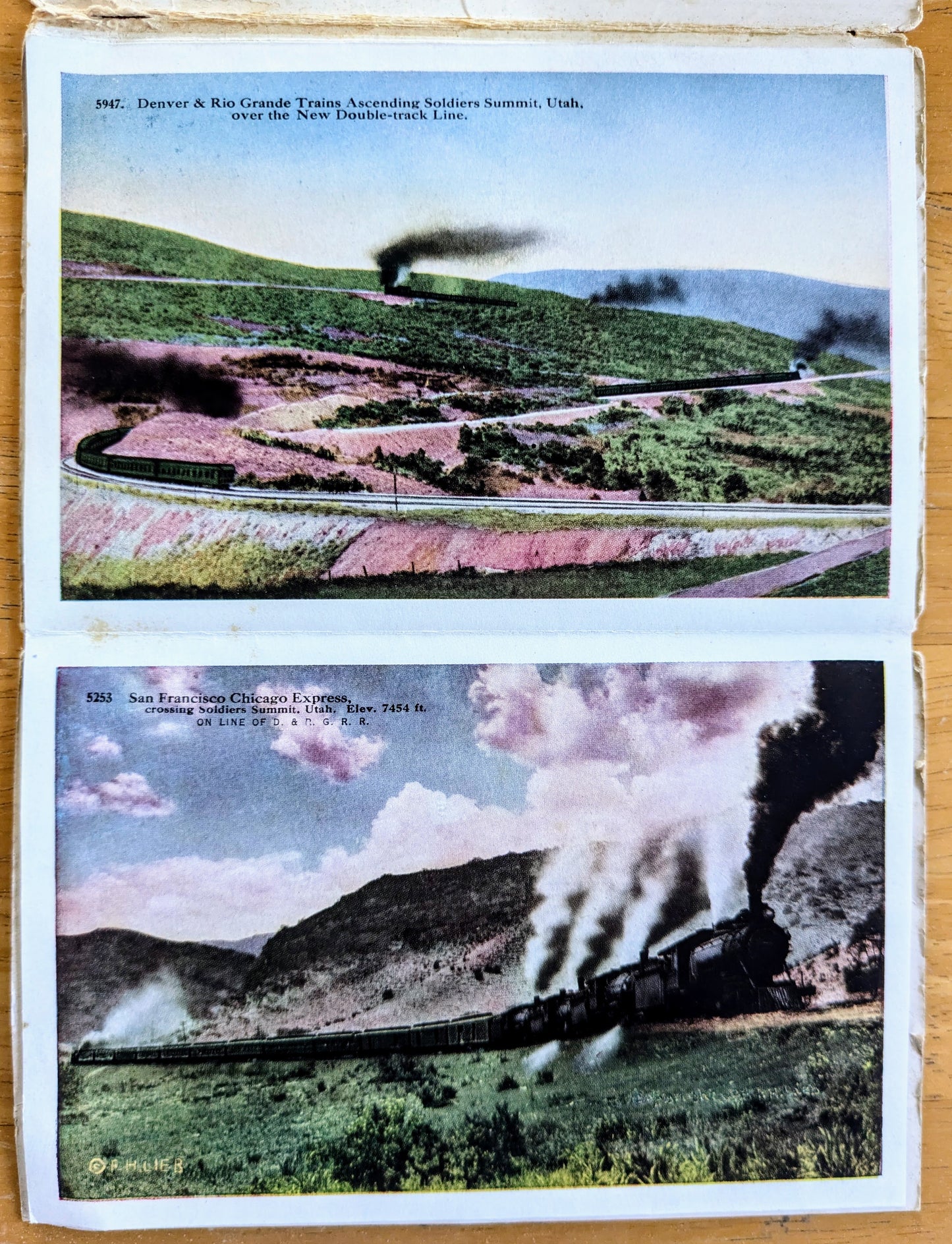 1915 Postmarked Over Soldiers Summit Denver & Rio Grande R.R. Souvenir Booklet - Vintage Denver and Rio Grande Railroad Postcard Folder