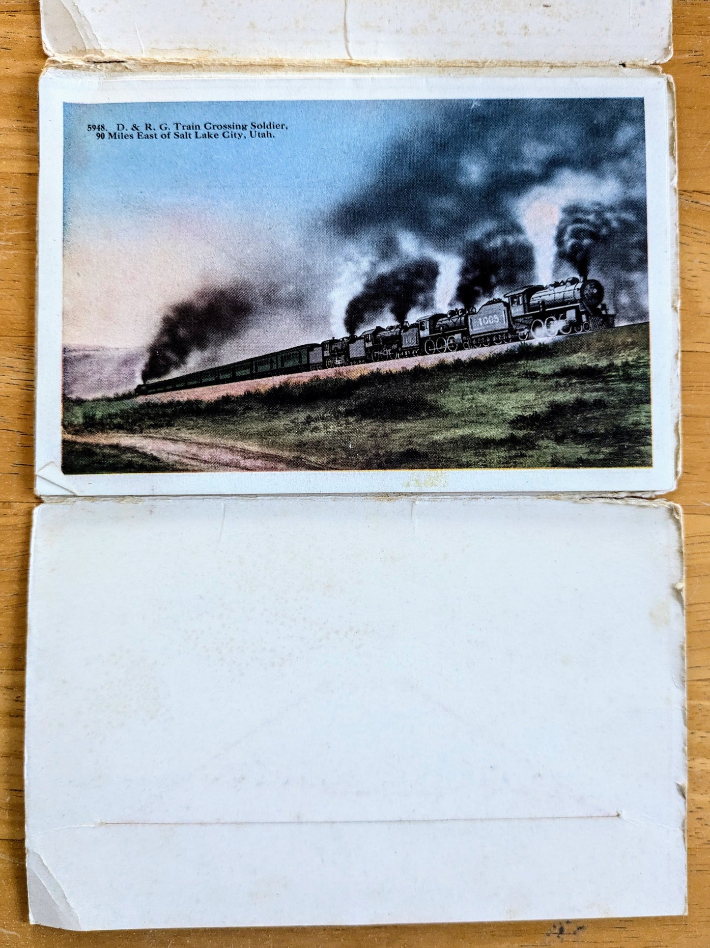 1915 Postmarked Over Soldiers Summit Denver & Rio Grande R.R. Souvenir Booklet - Vintage Denver and Rio Grande Railroad Postcard Folder