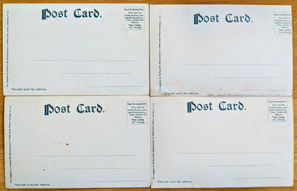 Lot of 4 1900s Lake Winnipesaukee New Hampshire Postcards - Alton Bay, Wiers Bridge, Rock Island - Vintage NH Lakes Region Postcard