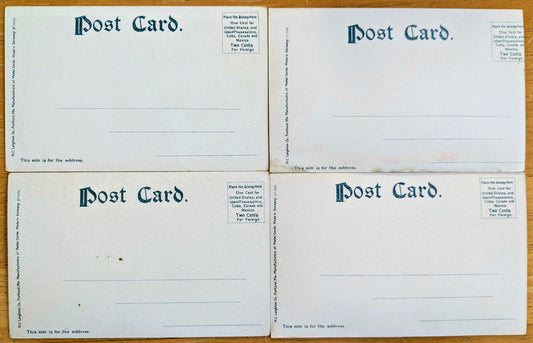 Lot of 4 1900s Lake Winnipesaukee New Hampshire Postcards - Alton Bay, Wiers Bridge, Rock Island - Vintage NH Lakes Region Postcard