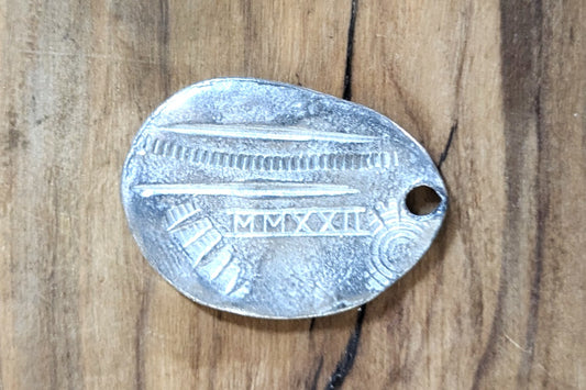 Sterling Silver 2022 Year and Sagittarius Dog Tag - Tested Sterling Silver - Astrology Pendant