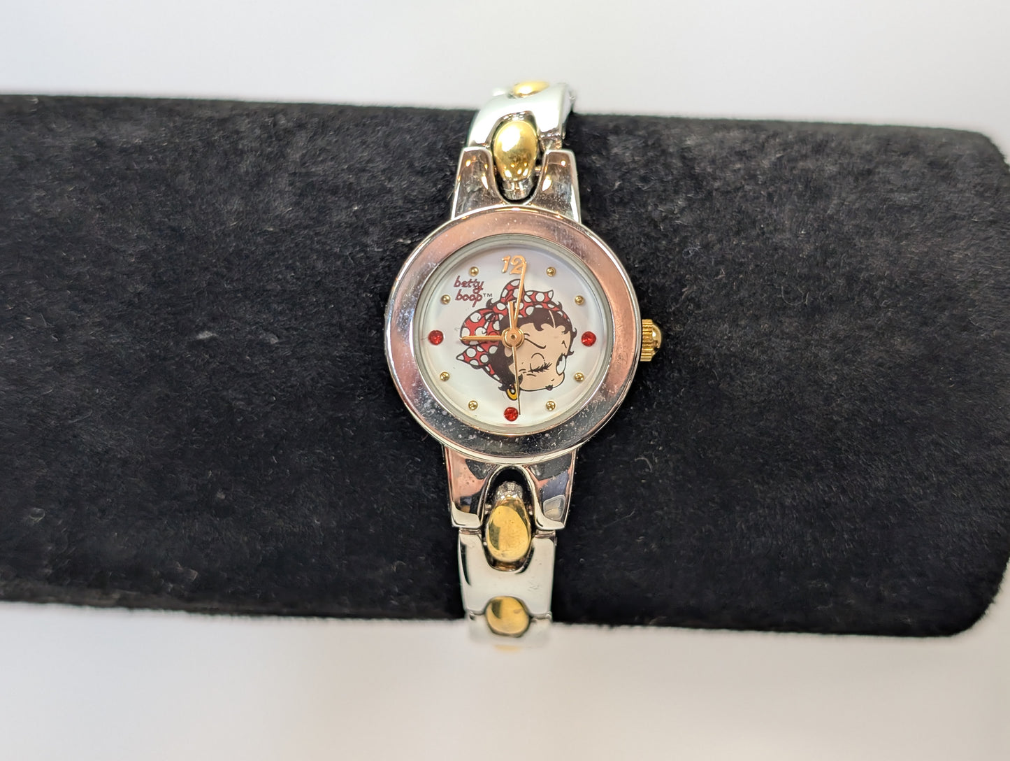 Vintage Valdawn Betty Boop Watch - 7 Inches - 2002 - Silver and Gold Tone Link Style Watch - Working!