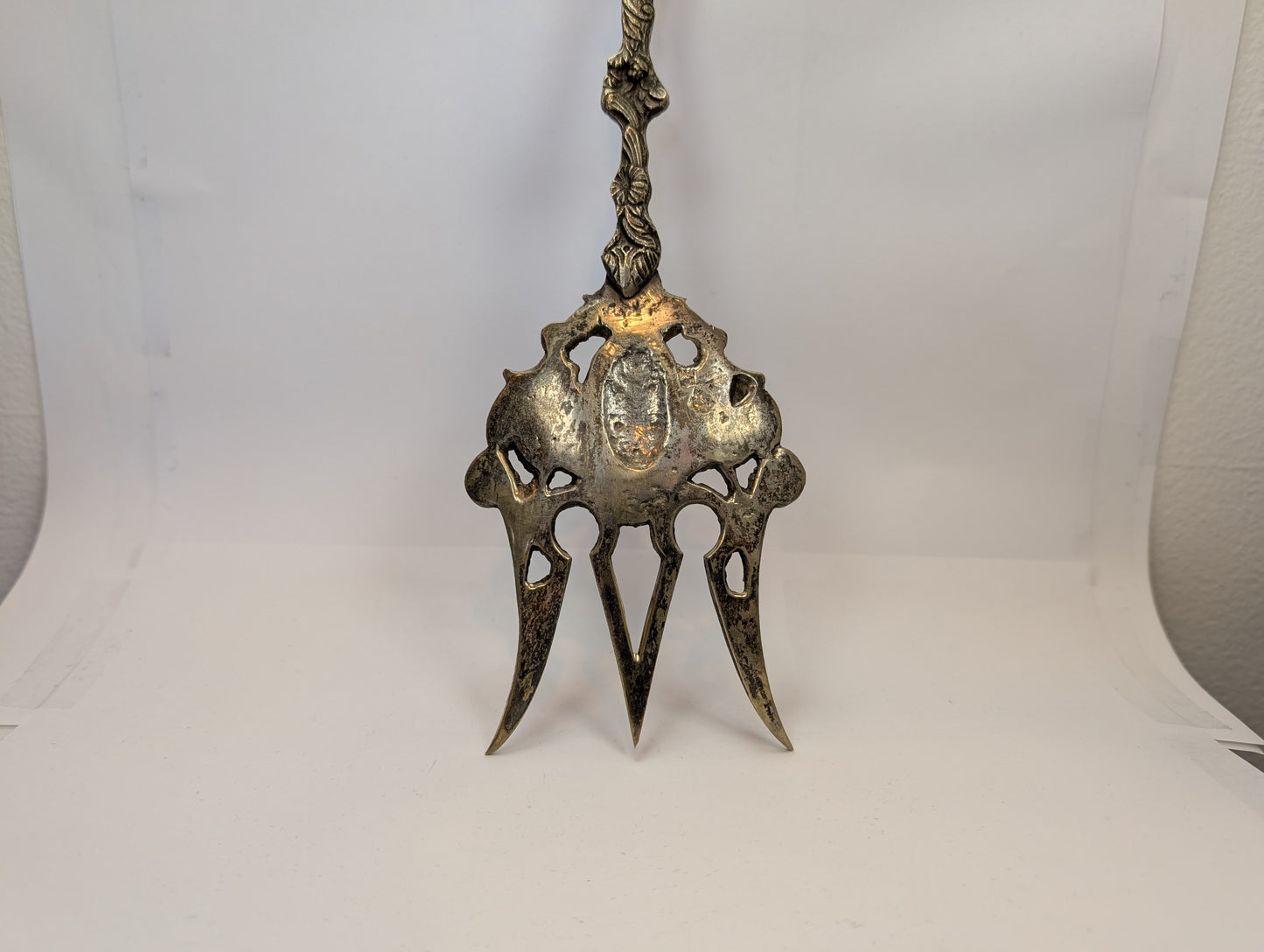 Bordini Silverplated Serving Spoon and Fork - Amazing Designs - Well Detailed - Large Antiques