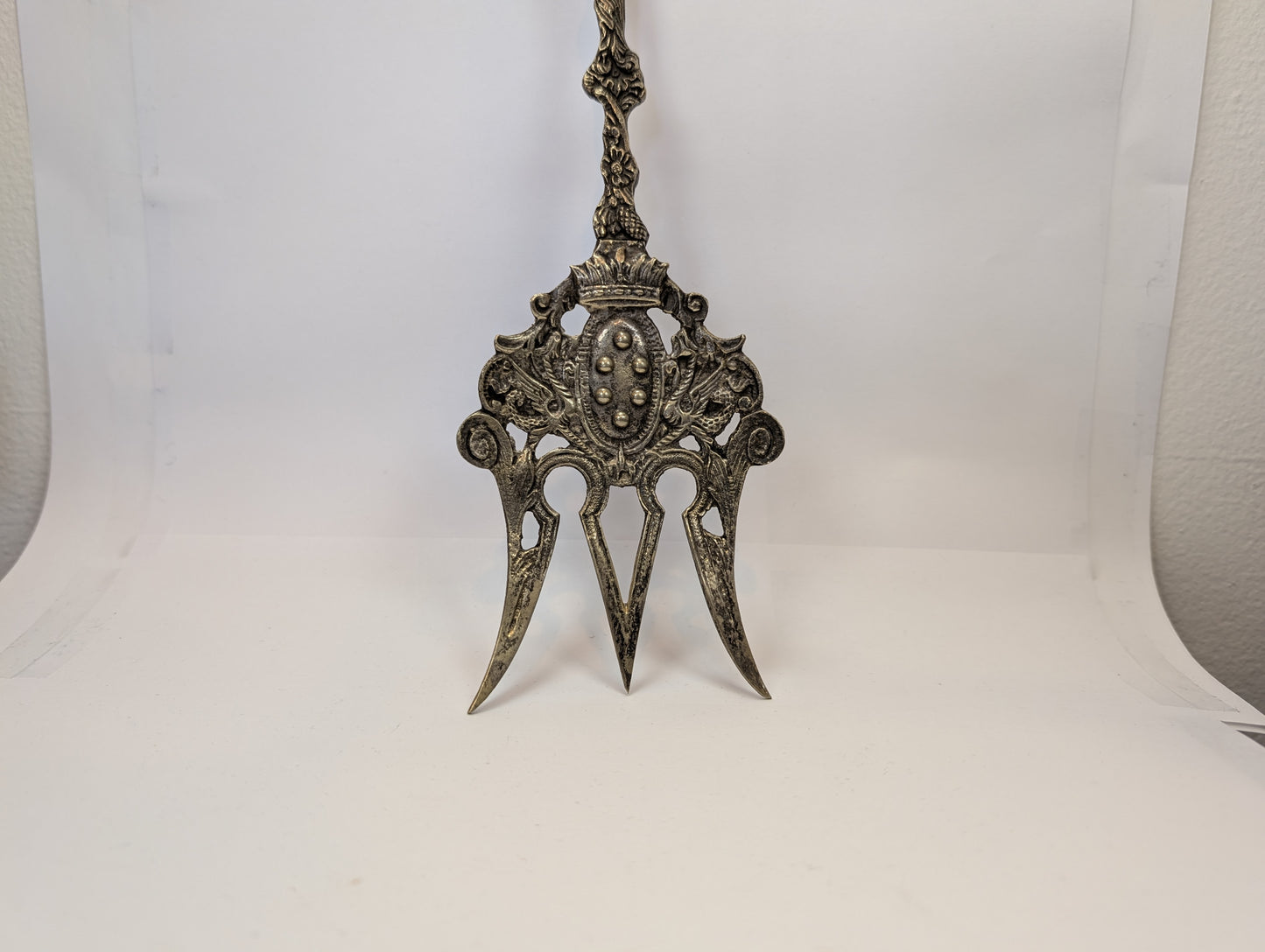 Bordini Silverplated Serving Spoon and Fork - Amazing Designs - Well Detailed - Large Antiques