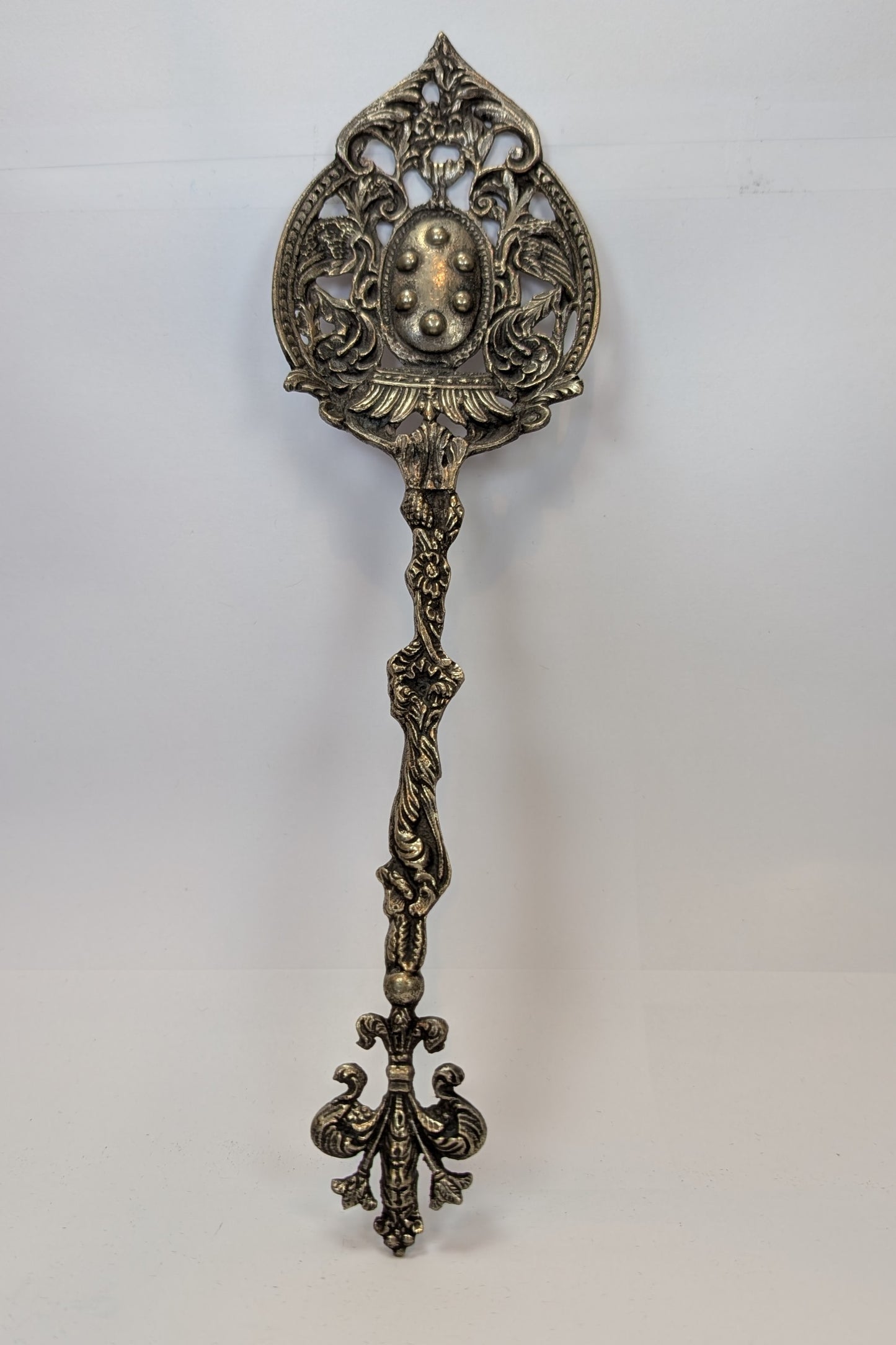 Bordini Silverplated Serving Spoon and Fork - Amazing Designs - Well Detailed - Large Antiques