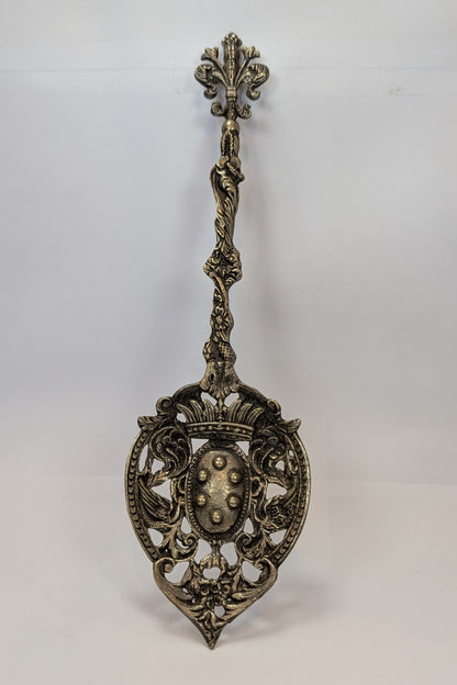 Bordini Silverplated Serving Spoon and Fork - Amazing Designs - Well Detailed - Large Antiques