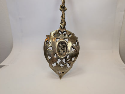 Bordini Silverplated Serving Spoon and Fork - Amazing Designs - Well Detailed - Large Antiques