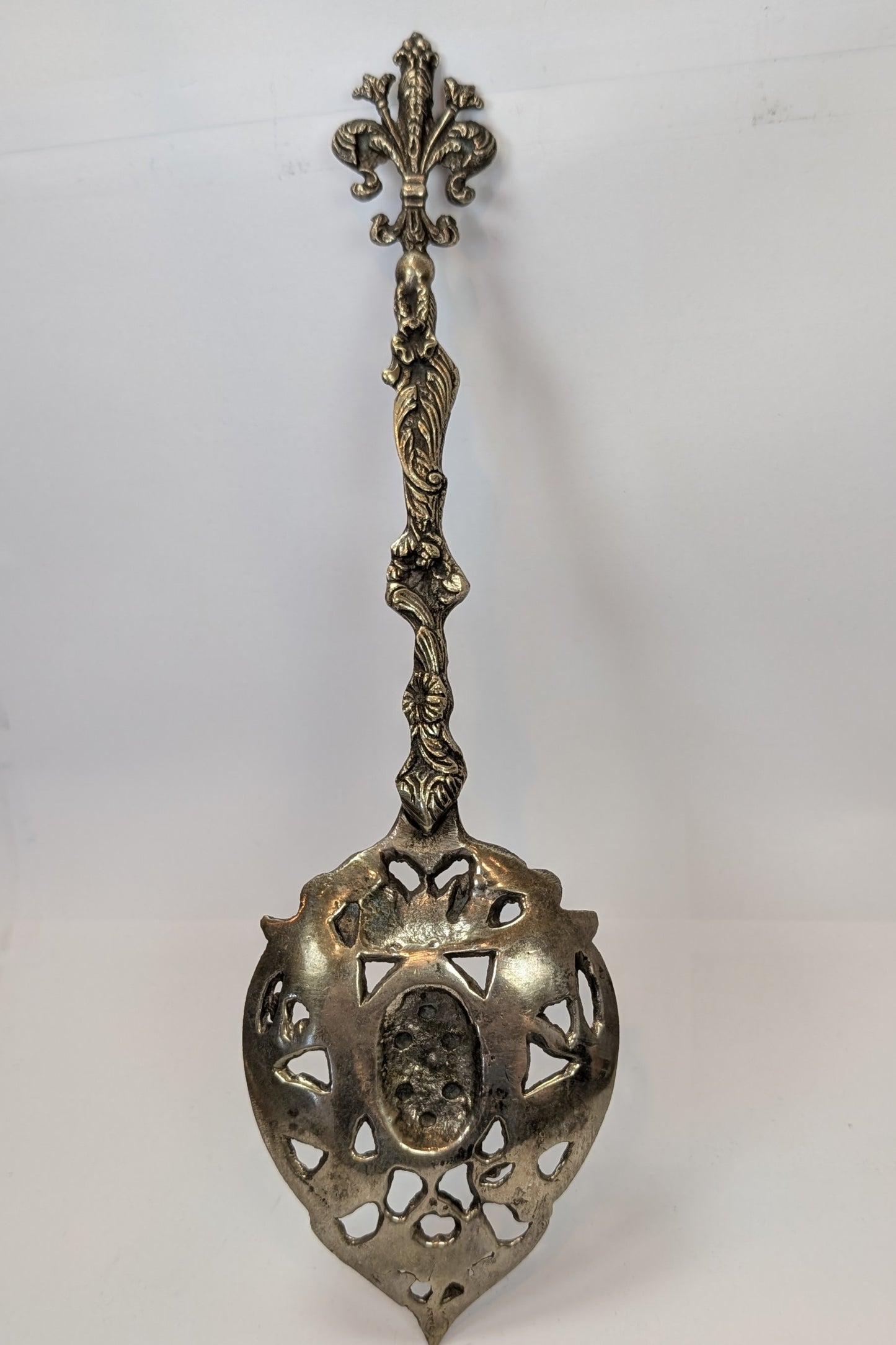 Bordini Silverplated Serving Spoon and Fork - Amazing Designs - Well Detailed - Large Antiques