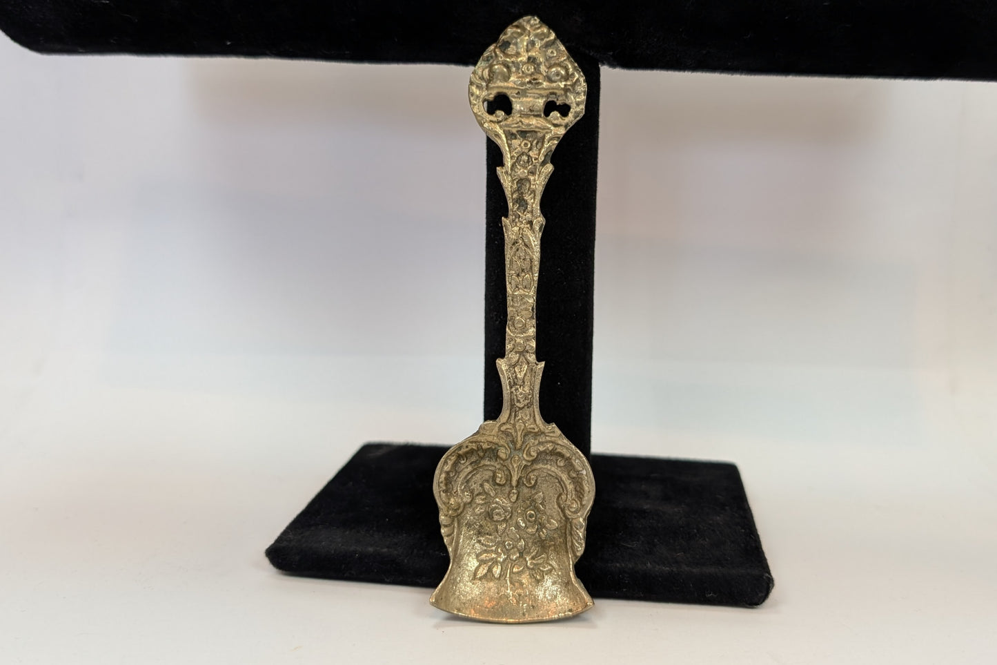 Vintage Floral Bouquet Shovel Scoop Spoon - Italian Metal - Sugar Spoons