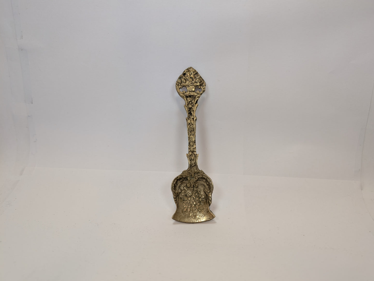 Vintage Floral Bouquet Shovel Scoop Spoon - Italian Metal - Sugar Spoons