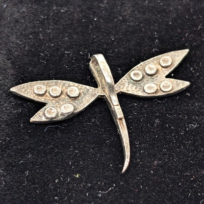Vintage Elegant Sterling Silver Dragonfly Pendant - 2.8 grams - 1 1/3 inches -