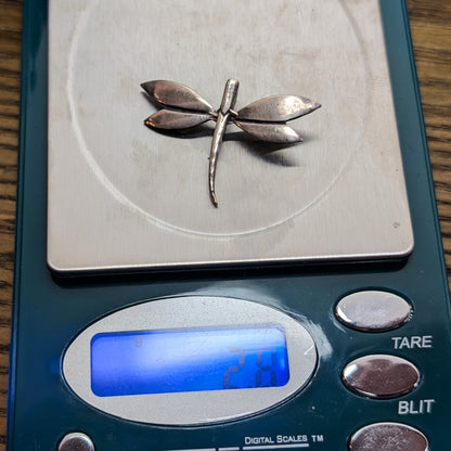 Vintage Elegant Sterling Silver Dragonfly Pendant - 2.8 grams - 1 1/3 inches -