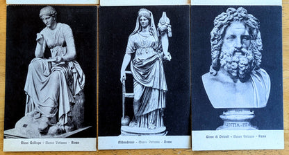 1910s Vatican Museum Roman Statues Black and White Postcard - Choose by Statue - Vintage Museo Vaticano Rome Lithograph Postcard