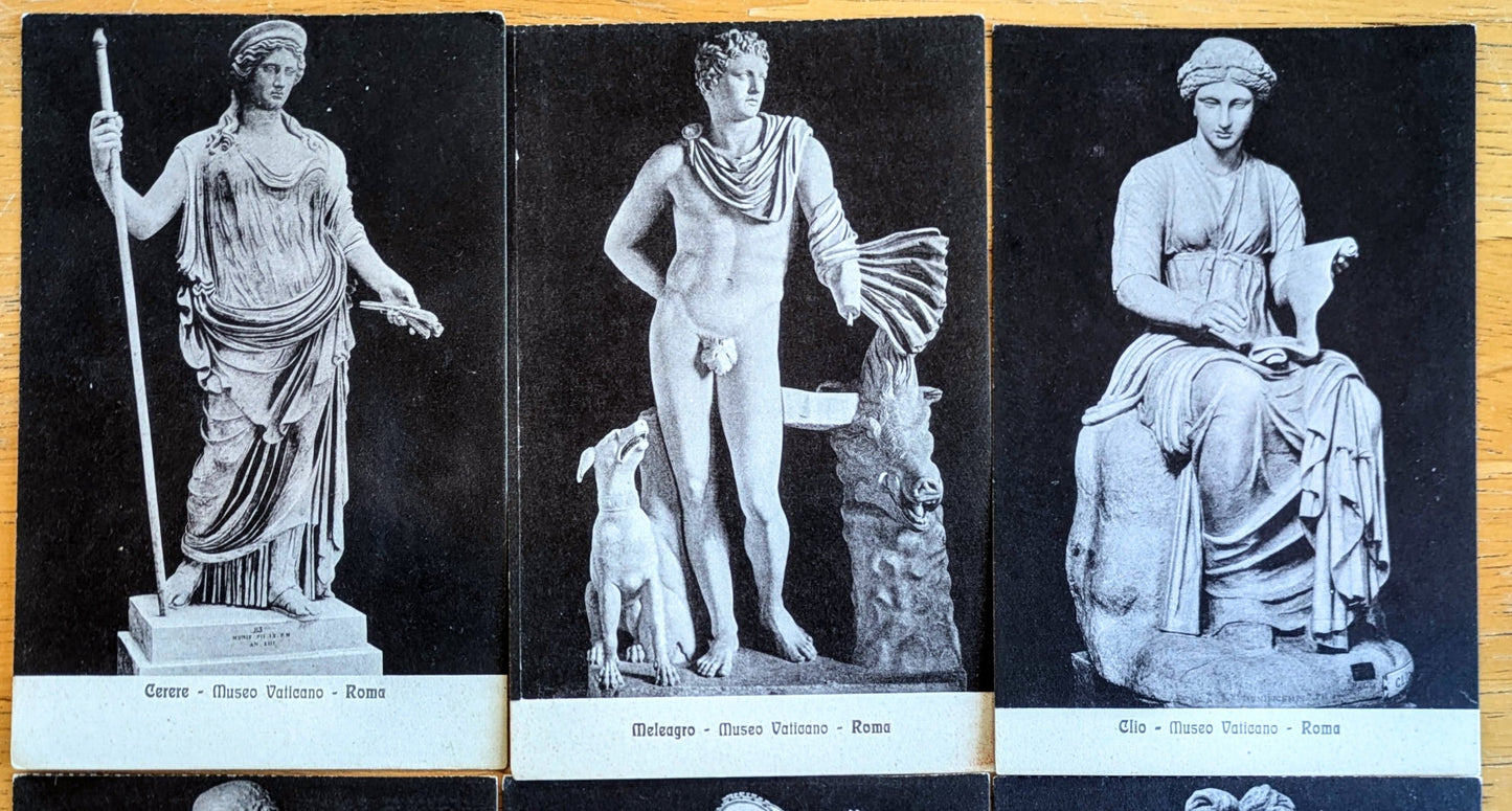 1910s Vatican Museum Roman Statues Black and White Postcard - Choose by Statue - Vintage Museo Vaticano Rome Lithograph Postcard