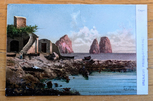 Lot of 2 1900s Capri and Naples Italy Stengel & Co. Postcards - Stengel & Co. Publisher - Antique Capri and St. Lucia Napoli Postcards
