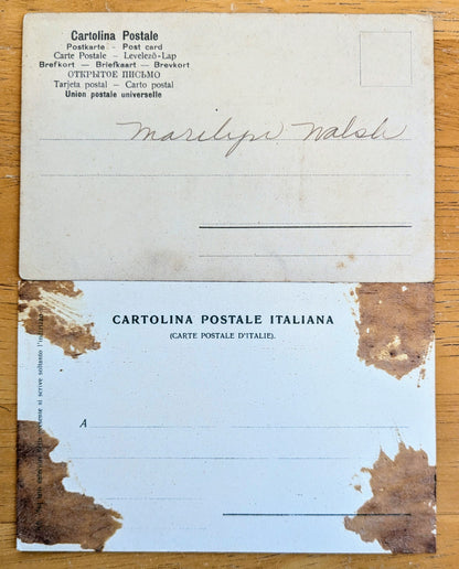 Lot of 2 1900s Capri and Naples Italy Stengel & Co. Postcards - Stengel & Co. Publisher - Antique Capri and St. Lucia Napoli Postcards