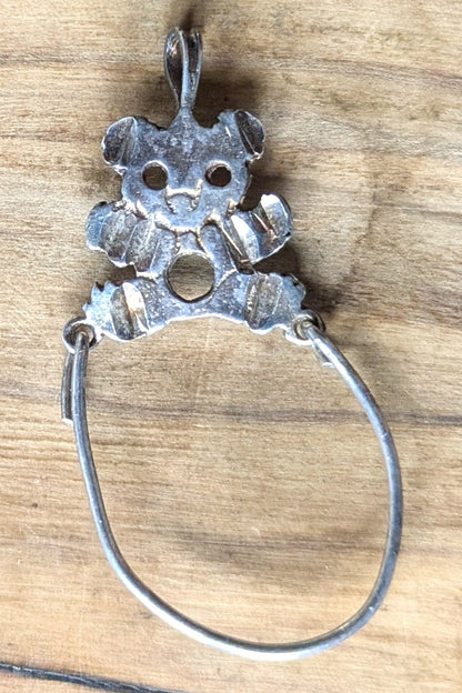 Cute Silver Teddy Bear Charm - Tested Sterling Silver - Stuffed Animal Jewelry