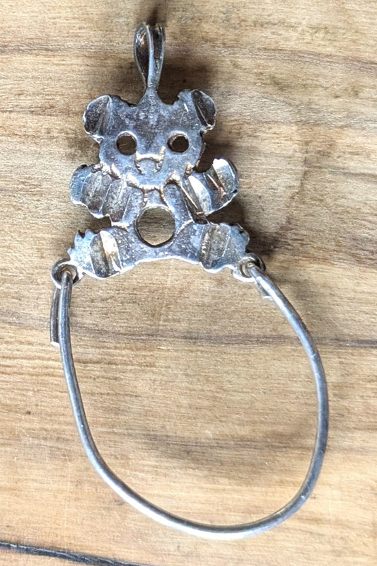 Cute Silver Teddy Bear Charm - Tested Sterling Silver - Stuffed Animal Jewelry