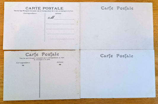 Lot of 4 1910s Louvre Museum Artwork Black and White Postcards - Paris France Museum - Vintage Musee du Louvre Lithograph Postcards