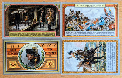 1921 Rossbach Germany 50 Pfennig Notgeld Set - Set of 4 Different Backs - German Emergency Currency - 1921 German Fifty Pfennig Note Set