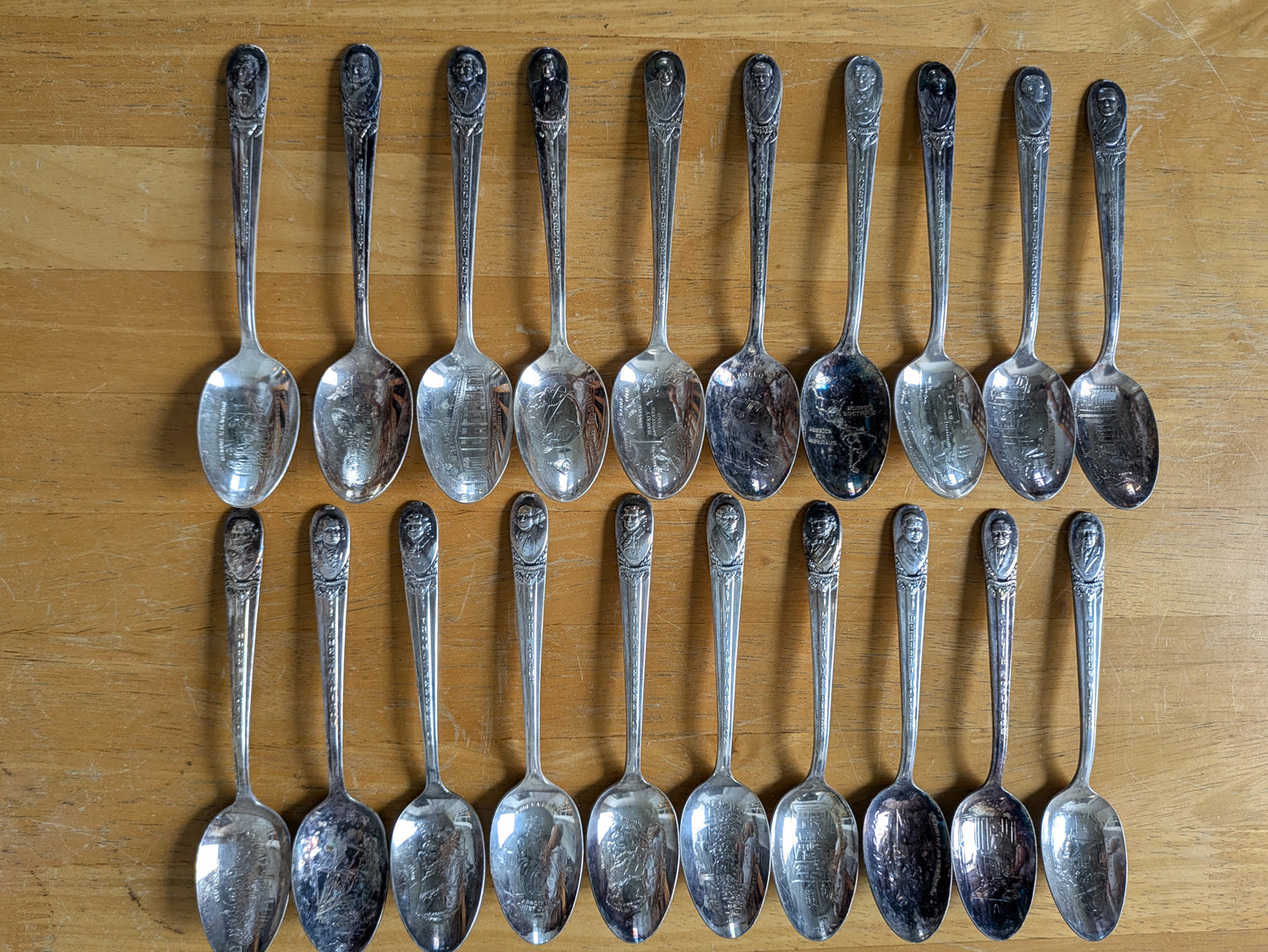 US President Spoons! Large Lot of Antique Silverplated President Spoons - WM Rogers & Sons Spoons - 1-39 some Exceptions