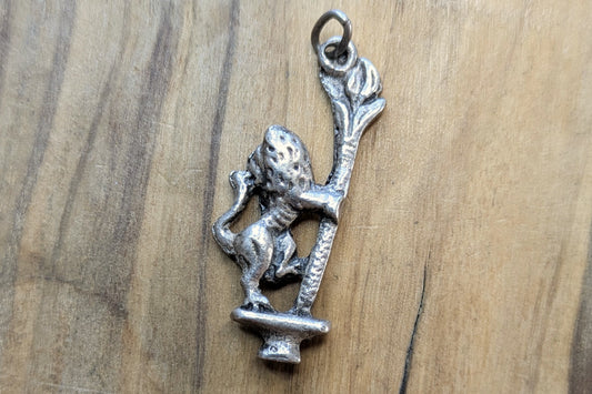 Silver Lion of Judah Charm - Stamped and Tested Sterling Silver - Religious Jewelry - Old Testament - Jesus Symbolism