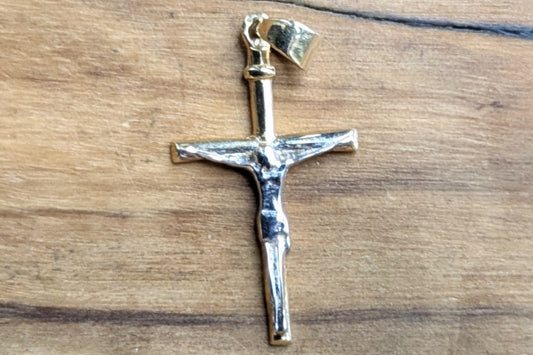 Dainty 14K Gold Jesus Crucifix Pendant - Stamped and Tested 10K Gold - Very Small Pendant