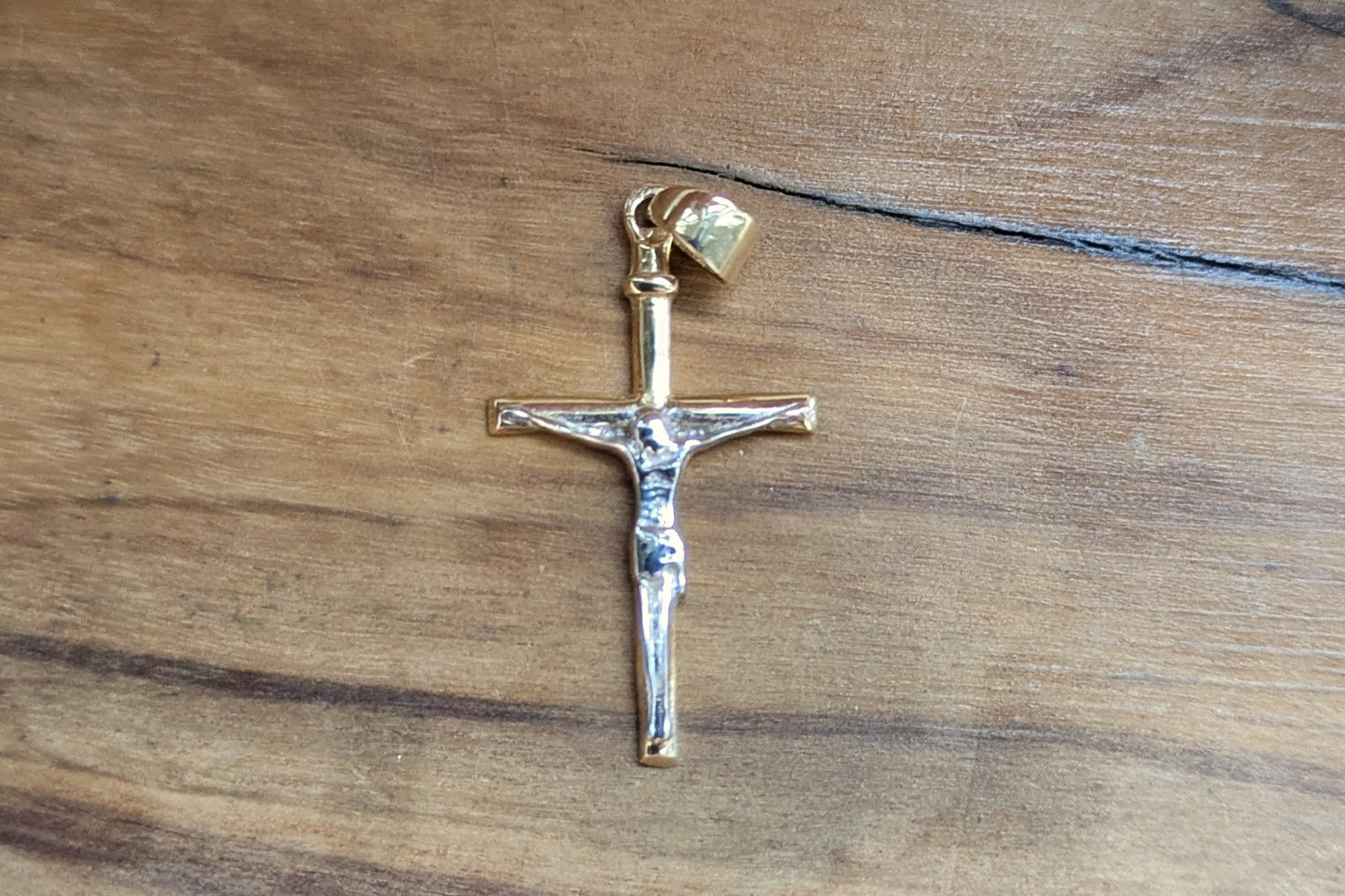 Dainty 14K Gold Jesus Crucifix Pendant - Stamped and Tested 10K Gold - Very Small Pendant