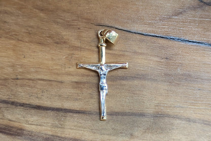 Dainty 14K Gold Jesus Crucifix Pendant - Stamped and Tested 10K Gold - Very Small Pendant