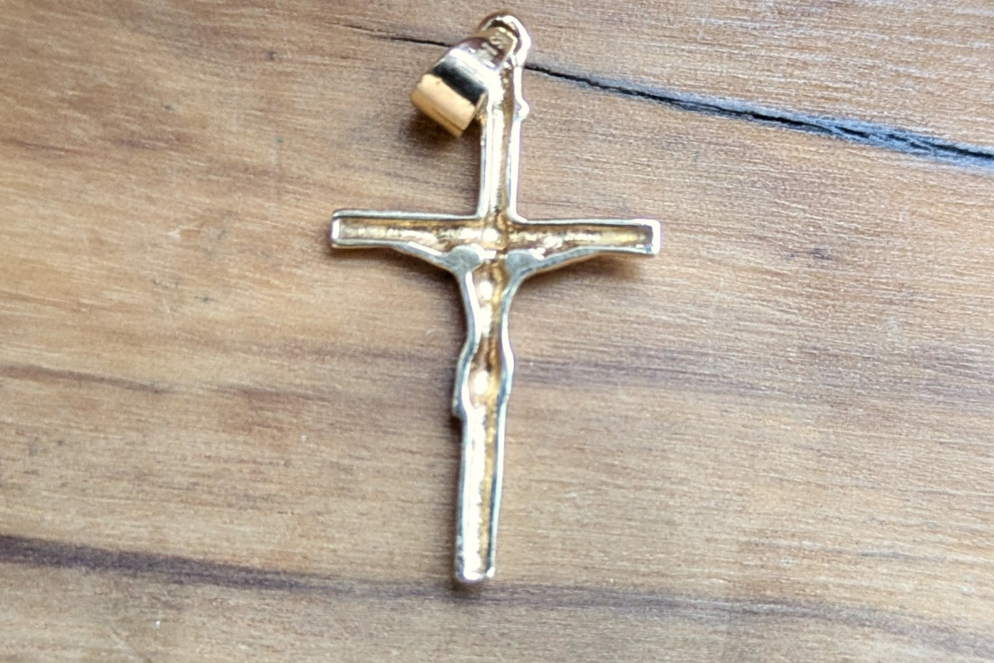 Dainty 14K Gold Jesus Crucifix Pendant - Stamped and Tested 10K Gold - Very Small Pendant