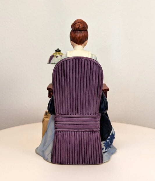 1985 Avon Mrs. Albee Award Porcelain Figurine - Writing Desk - Like New, No Box - Avon Presidents Club Award 1985