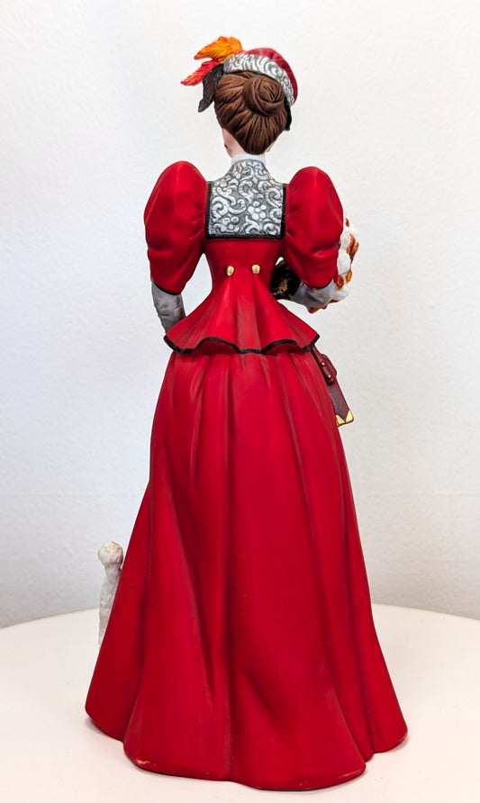 1997 Avon Mrs. Albee Award Porcelain Figurine - Christmas Poodle - Like New, No Box - Avon Presidents Club Award 1997