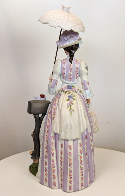 1988 Avon Mrs. Albee Award Porcelain Figurine - Umbrella & Mailbox - Like New, No Box - Avon Presidents Club Award 1988