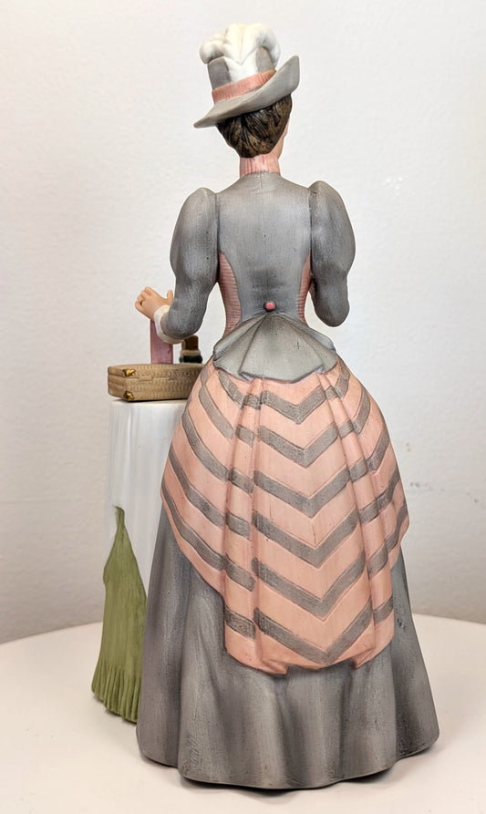 1984 Avon Mrs. Albee Award Porcelain Figurine - Perfume Seller Table - Like New, No Box - Avon Presidents Club Award 1984