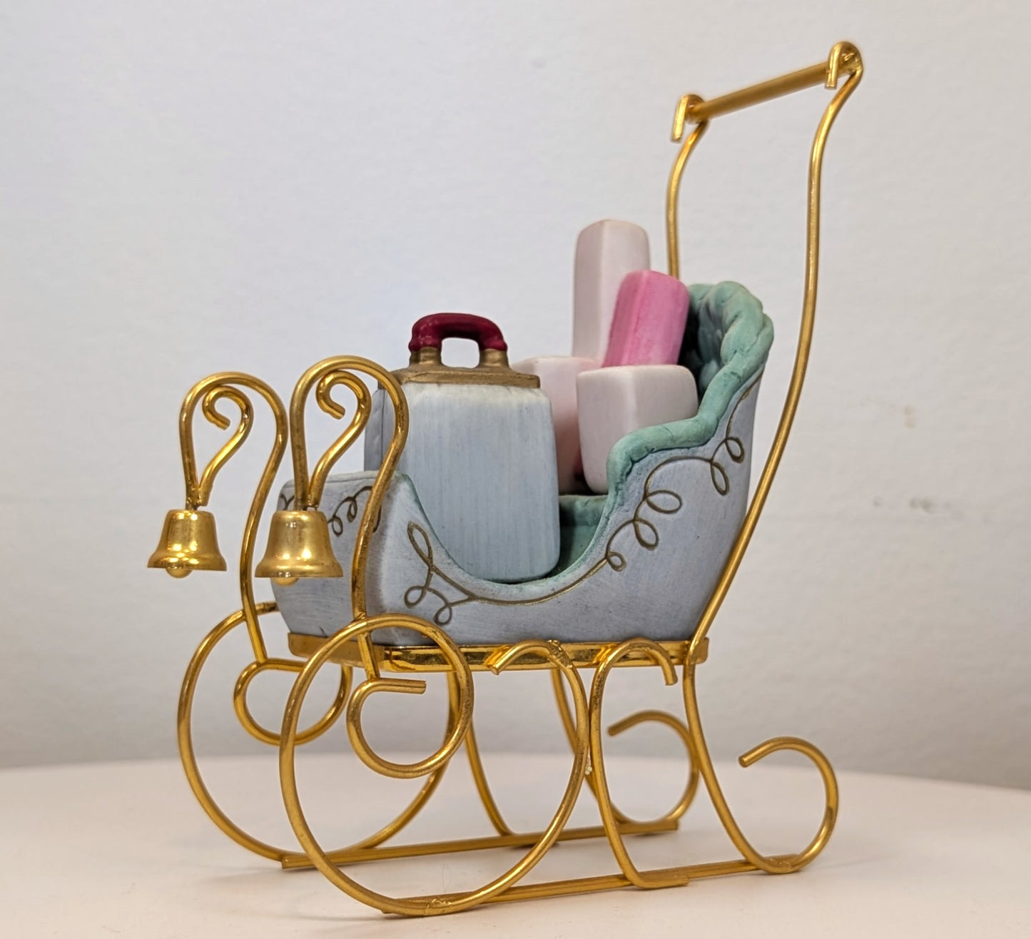 1989 Avon Mrs. Albee Award Porcelain Figurine - Christmas Sleigh - Like New, No Box - Avon Presidents Club Award 1989