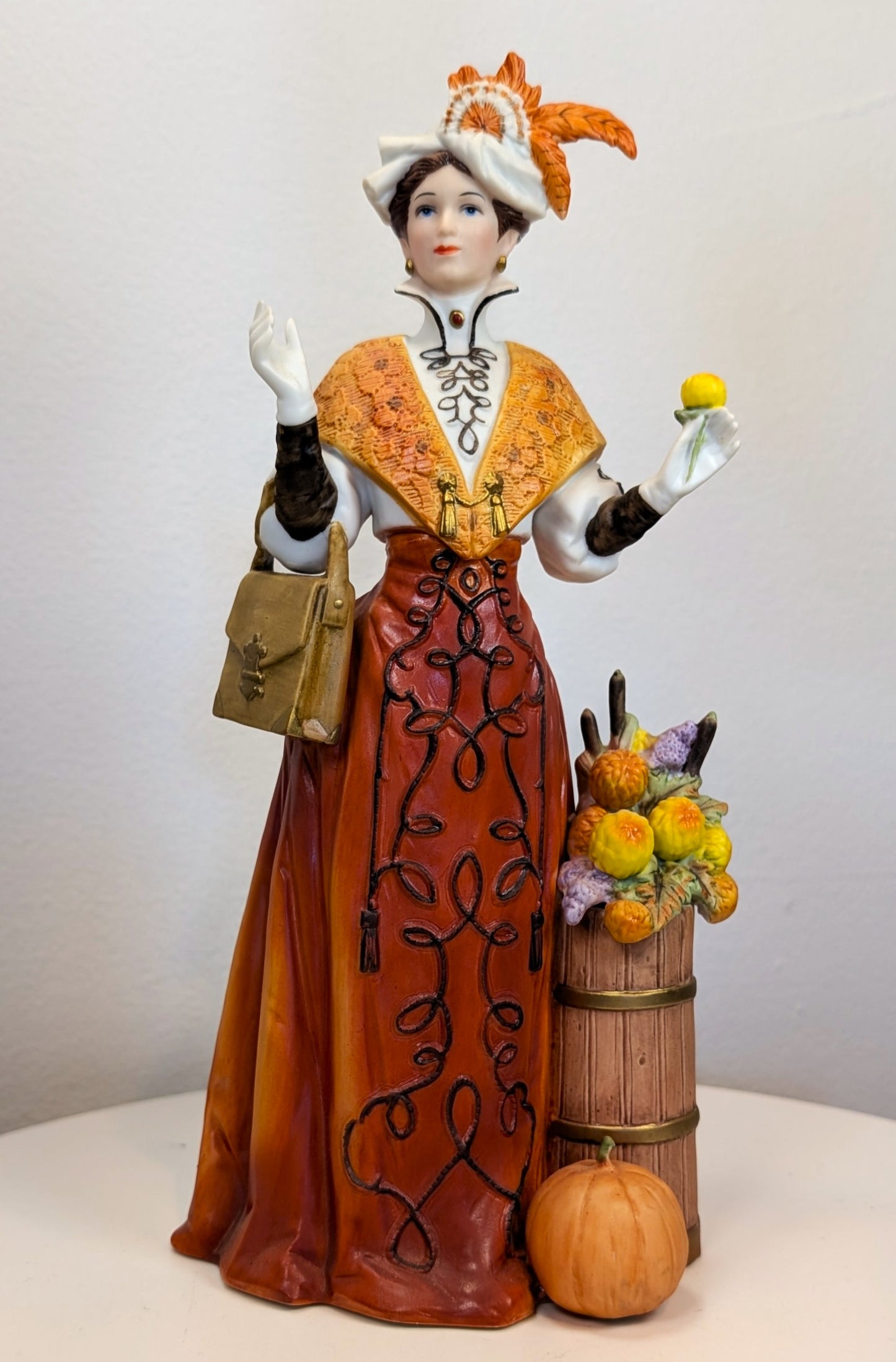 1991 Avon Mrs. Albee Award Porcelain Figurine - Autumn Dress - Like New, No Box - Avon Presidents Club Award 1991