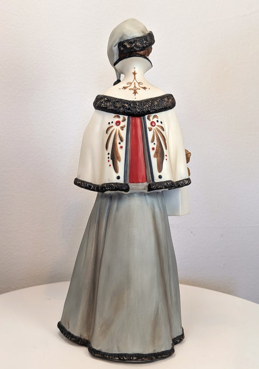 1999 Avon Mrs. Albee Award Porcelain Figurine - Christmas Shopping - Like New, No Box - Avon Presidents Club Award 1999