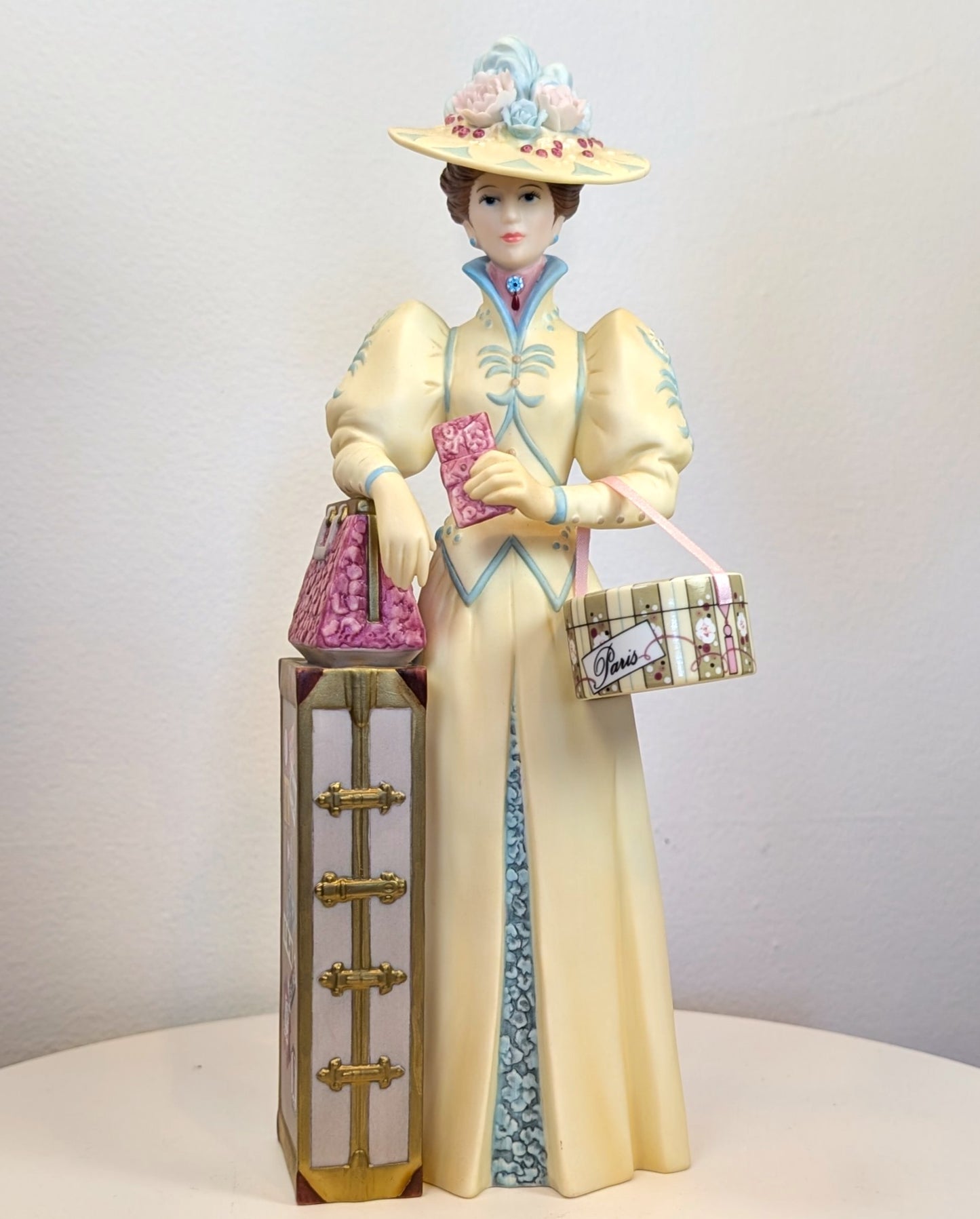 2002 Avon Mrs. Albee Award Porcelain Figurine - The Traveler - Like New, No Box - Avon Presidents Club Award 2002