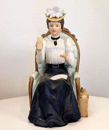 1982 Avon Mrs. Albee Award Porcelain Figurine - Victorian Chair - Like New, No Box - Avon Presidents Club Award 1982