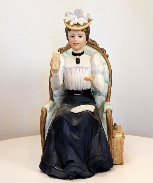 1982 Avon Mrs. Albee Award Porcelain Figurine - Victorian Chair - Like New, No Box - Avon Presidents Club Award 1982