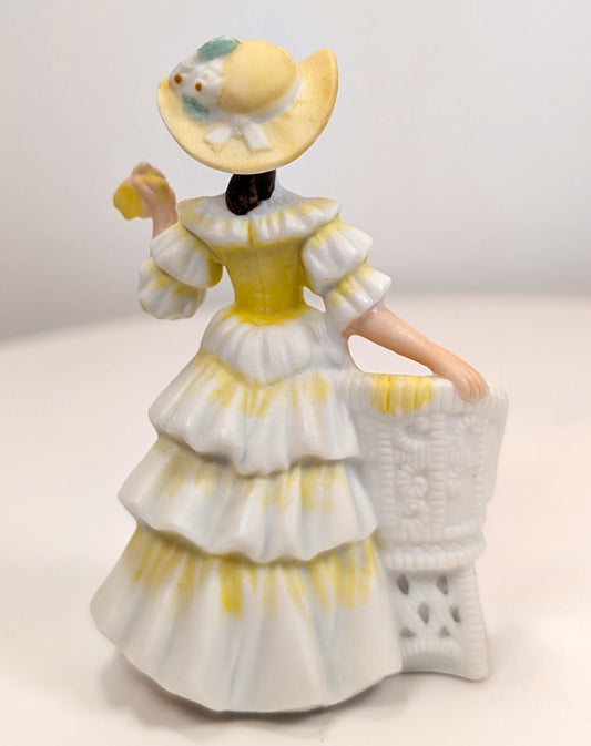 1990 Avon Mrs. Albee Award MINI Porcelain Figurine - 3.25", No Dome - Like New, No Box - Avon Presidents Club Miniature Award 1990