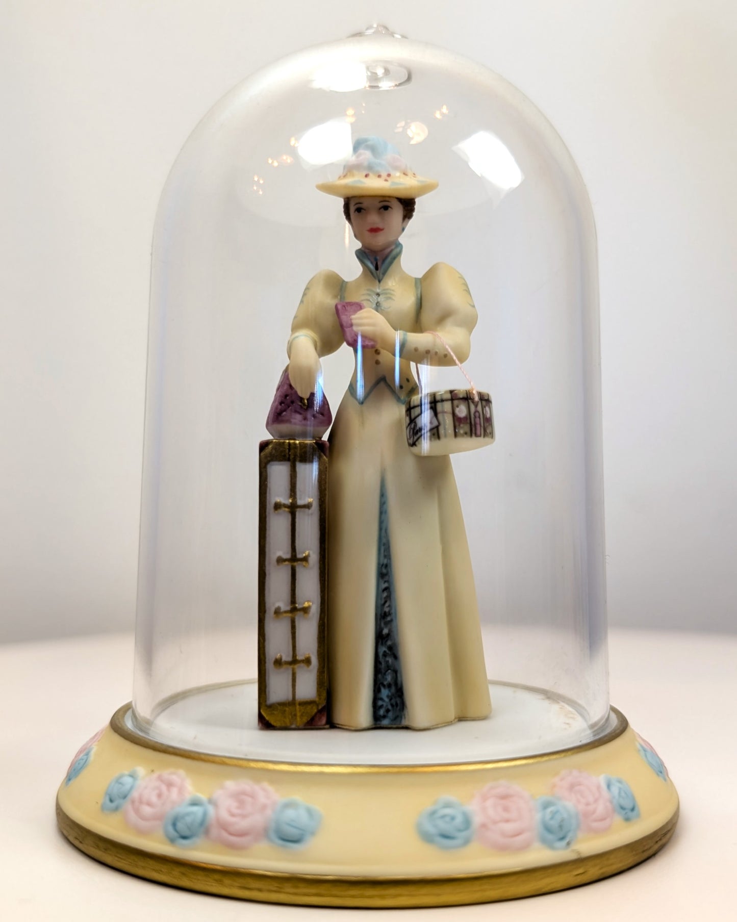 2002 Avon Mrs. Albee Award MINI Porcelain Figurine - 3.25", With Dome - Like New, No Box - Avon Presidents Club Miniature Award 2002