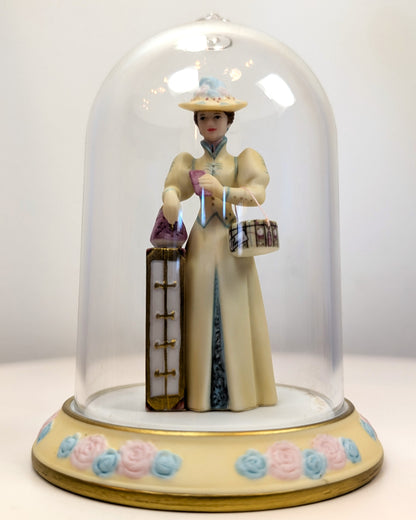 2002 Avon Mrs. Albee Award MINI Porcelain Figurine - 3.25", With Dome - Like New, No Box - Avon Presidents Club Miniature Award 2002