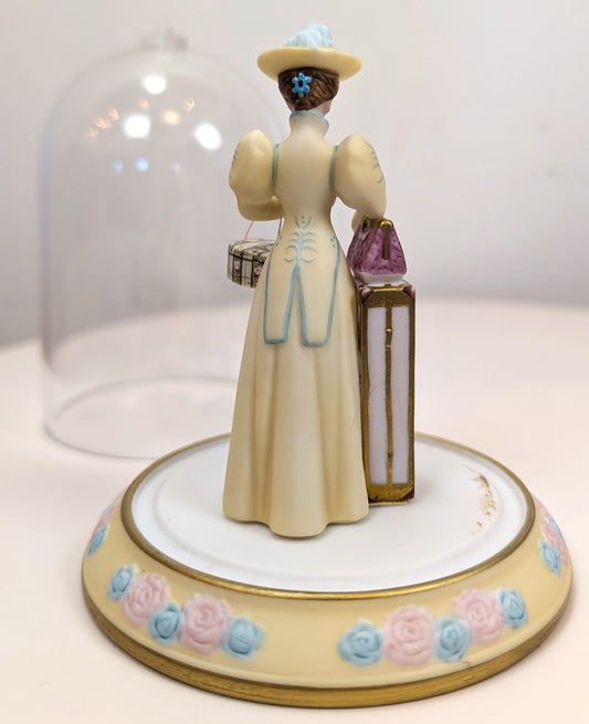 2002 Avon Mrs. Albee Award MINI Porcelain Figurine - 3.25", With Dome - Like New, No Box - Avon Presidents Club Miniature Award 2002