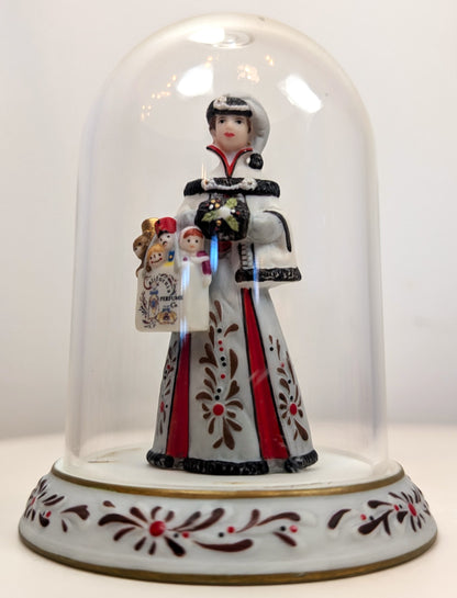 1999 Avon Mrs. Albee Award MINI Porcelain Figurine - 3.25", With Dome - Like New, No Box - Avon Presidents Club Miniature Award 1999