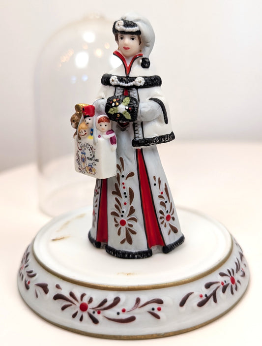 1999 Avon Mrs. Albee Award MINI Porcelain Figurine - 3.25", With Dome - Like New, No Box - Avon Presidents Club Miniature Award 1999