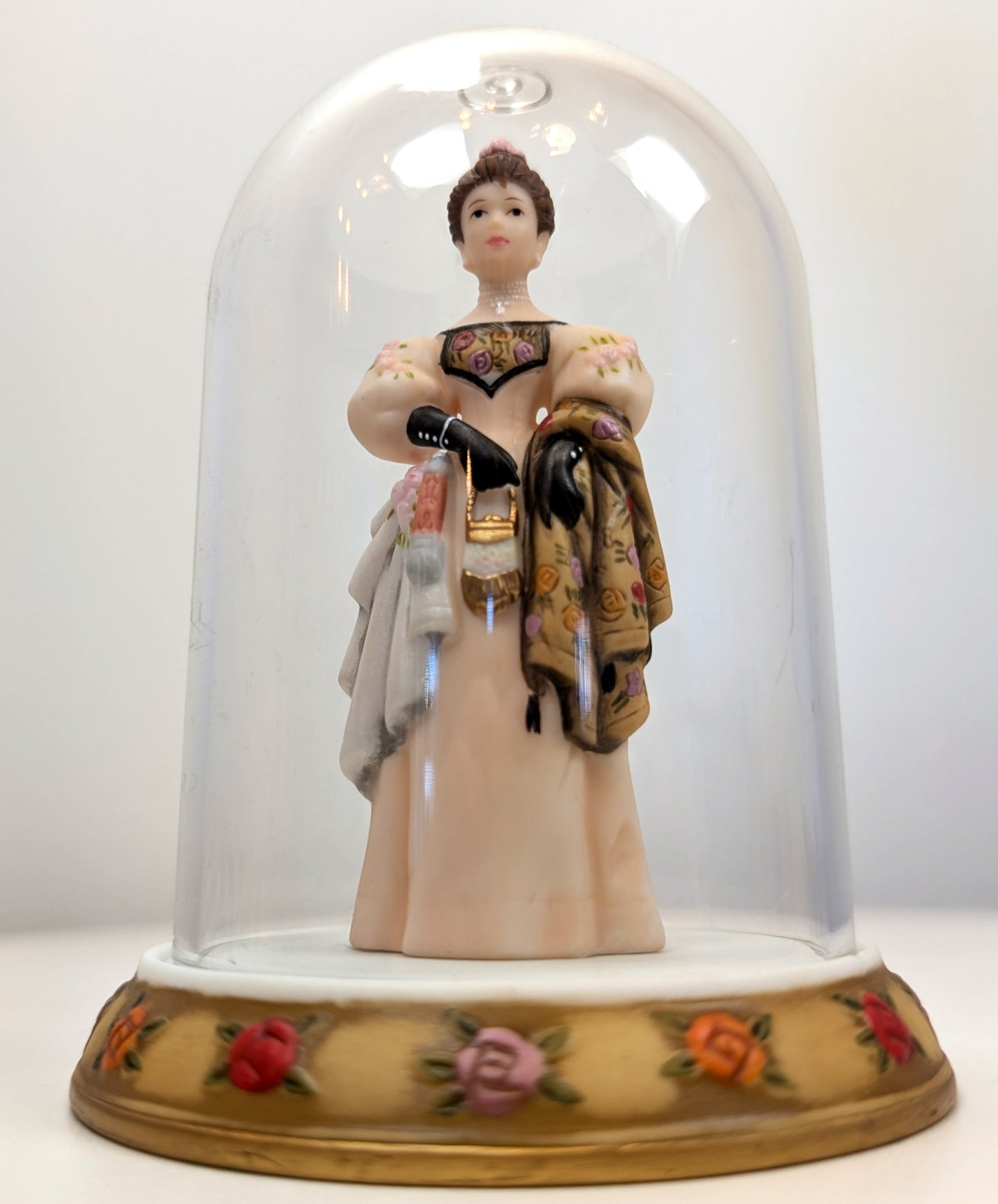 2000 Avon Mrs. Albee Award MINI Porcelain Figurine - 3.25", With Dome - Like New, No Box - Avon Presidents Club Miniature Award 2000