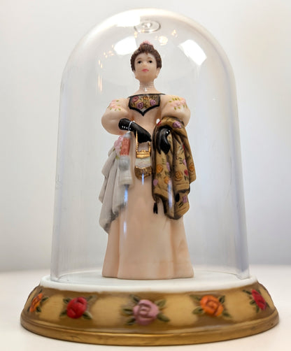 2000 Avon Mrs. Albee Award MINI Porcelain Figurine - 3.25", With Dome - Like New, No Box - Avon Presidents Club Miniature Award 2000